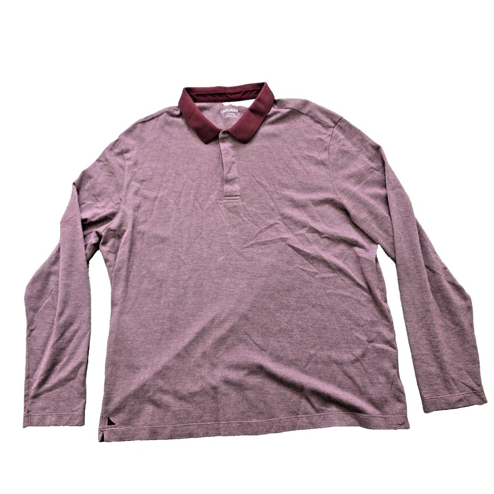 UntuckIt Men's Polo Shirt Red Maroon XL
